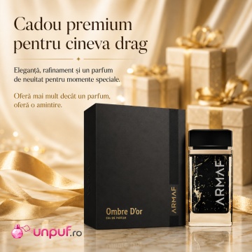 Parfum Arăbesc Ombre D’or Armaf 75 ml, Apă de Parfum Unisex, Damă, Bărbat, Aromă Oriental Lemnoasă Aurie, Inspirat Crystal Saffron Matiere Premiere - Img 6