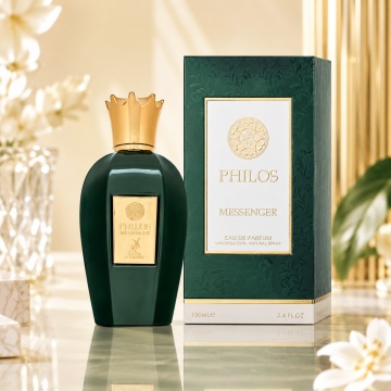 Parfum Arăbesc Philos Messenger Maison Alhambra EDP 100 ml Unisex, Inspirat Vibrato Xerjoff, Aromă Florală cu Bergamotă, Ghimbir, Grepfrut, Magnolie, Iasomie, Iris, Ambră, Cedru, Mosc și Paciuli