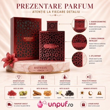 Parfum Arăbesc Rayhaan Crimson pentru Bărbați 100 ml, Cald Condimentat Vanilat Ambrat - Img 3