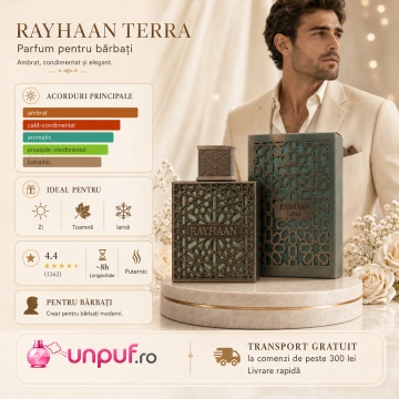 Parfum Arăbesc Rayhaan Terra 100 ml pentru Bărbați | Ambrat, Condimentat, Aromatic - Img 3