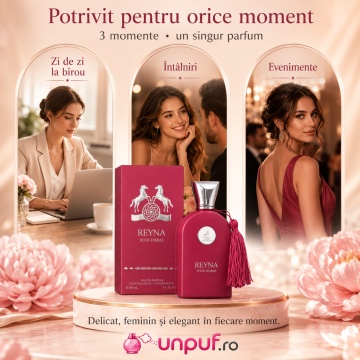 Parfum Arăbesc Reyna Pour Femme Maison Alhambra EDP 100 ml Damă, Inspirat Oriana Parfums de Marly, Aromă Floral Fructat Gurmandă cu Mandarină, Bergamotă, Grepfrut, Floare de Portocal, Zmeură, Coacăză Neagră, Frișcă, Bezea, Mosc și Ambretă - Img 6