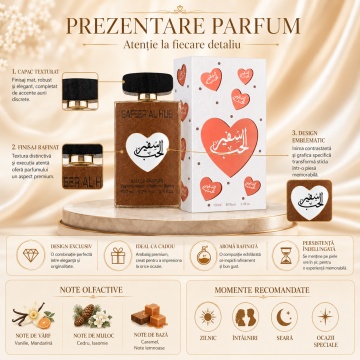 Parfum Arăbesc Safeer Al Hub Ard Al Zaafaran 100 ml, Apă de Parfum Bărbat, Aromă Oriental Florală, Citrice, Mosc și Vanilie, Inspirat Allure Homme Sport - Img 3