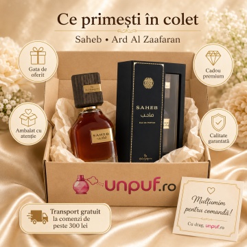 Parfum Arăbesc Saheb Ard Al Zaafaran 70 ml, Apă de Parfum Bărbați, Inspirat Sauvage, Aromă Oriental Lemnoasă cu Frunze de Mesteacăn, Zmeură, Ambră, Lemn de Guaiac, Rășină Benzoică, Cedru, Mosc, Paciuli, Tonka și Vanilie - Img 4