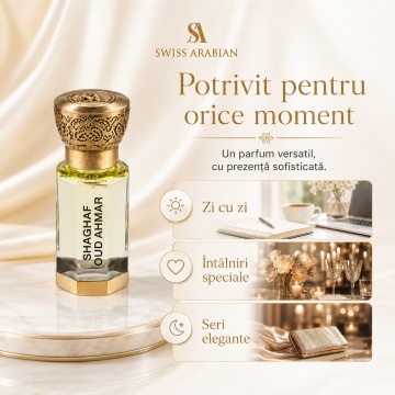 Parfum Arăbesc Shaghaf Oud Ahmar 12 ml, Swiss Arabian, Apă de Parfum , Unisex, Damă, Bărbat - Img 6