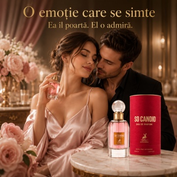Parfum Arăbesc So Candid Maison Alhambra EDP 85 ml Damă, Inspirat Scandal By Night, Aromă Floral Fructată cu Floare de Portocal, Fructe, Zmeură, Iasomie, Tuberoză și Lapte - Img 5