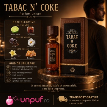 Parfum Arăbesc Tabac N’ Coke Fragrance World 100 ml, Apă de Parfum Bărbat, Aromă Gourmand Tutun Cola cu Cola, Condimente, Lămâie, Caramel, Nucșoară, Scorțișoară, Tutun, Ambră, Mosc și Vanilie - Img 9