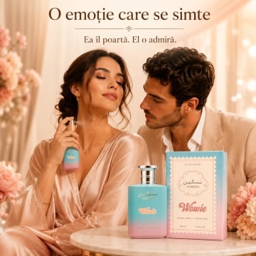 Parfum Arăbesc Taskeen Wowie Paris Corner 100 ml, Apă de Parfum Unisex, Damă și Bărbat, Aromă Fructat Florală, Inspirat Lost in Paris Roja - Img 4