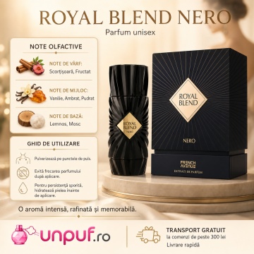 Parfum Arăbesc Unisex Royal Blend Nero French Avenue 100 ml, Extract de Parfum, Inspirat de Gissah Sava, Aromă Oriental Ambrată cu Citrice, Condimente, Șofran, Rășini, Flori Albe, Note Balsamice, Vanilie, Cedru, Ambră și Mosc - Img 9