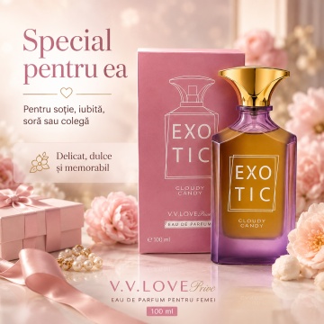 Parfum Arăbesc V.V. Love Exotic Cloudy Candy Eau de Parfum 100 ml, Damă, Inspirat din Sweet Like Candy Ariana Grande, Aromă Dulce și Fructată - Img 6