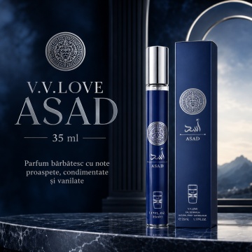Parfum Bărbat Arăbesc Asad 35 ml V.V. Love, Apă de Parfum, Inspirat de Asad Zanzibar Lattafa, Aromă Masculină Marină cu Lavandă, Piper Negru, Apă de Cocos, Stânjenel, Sare, Vanilie și Tămâie - Img 6
