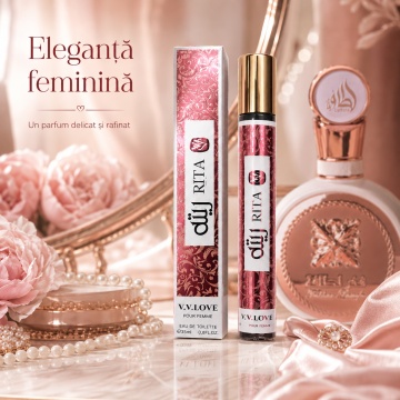 Parfum Damă Arăbesc Rita 35 ml V.V. Love, Apă de Toaletă, Inspirat de Fakhar Rose Lattafa, Aromă Floral Fructată cu Tuberoză, Iasomie, Gardenie, Trandafir, Vanilie, Mosc Alb și Lemn de Santal - Img 5
