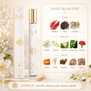 Parfum Damă Farah 35 ml V.V. Love, Apă de Toaletă, Inspirat de Honour Woman Amouage, Aromă Florală Elegantă cu Tuberoză, Iasomie, Gardenie, Ambră, Tămâie și Vetiver - Img 7