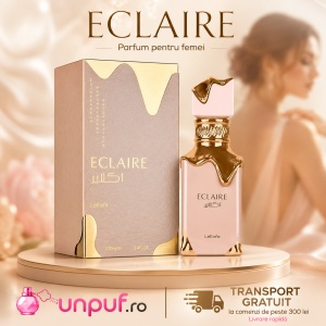 Parfum Eclaire Lattafa 100 ml, Apă de Parfum Damă, aromă dulce gurmandă cu caramel, lapte, miere, vanilie și pralină - Img 3