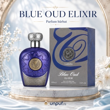 Parfum Lattafa Blue Oud Elixir, Eau de Parfum Bărbați, 100 ml, aromă oriental lemnoasă, yuzu, grepfrut, lămâie, piper - Img 11
