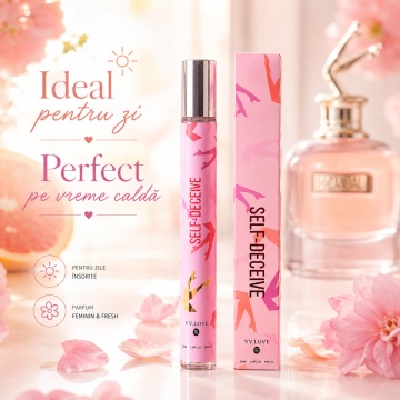 Parfum Self Deceive 35 ml, Apă de Parfum Damă, Aromă Floral Fructată Dulce și Fresh, Format Compact, Note de Portocală Roșie, Mandarină, Miere, Gardenie, Iasomie, Floare de Portocal, Caramel și Patchouli - Img 4
