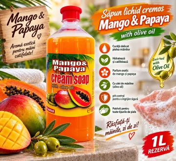 Săpun Lichid Cremos Cloret Mango Papaya – 1 L - Img 4