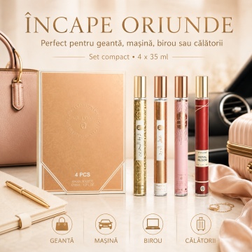 Set 4 Parfumuri Irezistibile V.V. Love 35 ml, Sapphire, Royal Bloom, Aurora Mist, Rosed Attor, set cadou, pentru Femei - Img 5