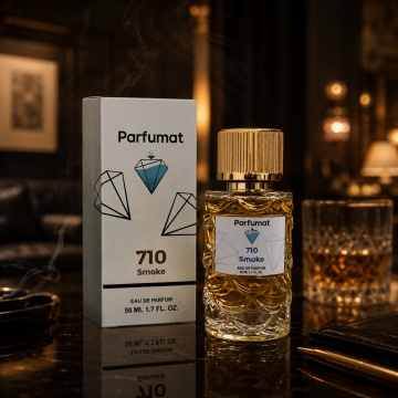 Set Apa de parfum Parfumat 710 Smoke, Unisex, 50 ml si Gentuta cosmetice - Img 6
