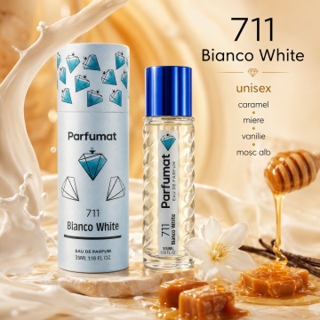 Set Apa de parfum Parfumat 711 Bianco White, Unisex, 35 ml si Gentuta cosmetice - Img 4