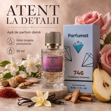 Set Apa de parfum Parfumat 746 Guidance Intense, Dama, 50 ml si Gentuta cosmetice - Img 4