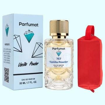 Set Apa de parfum Parfumat 757 Vanilla Powder, Unisex, 50 ml si Gentuta cosmetice