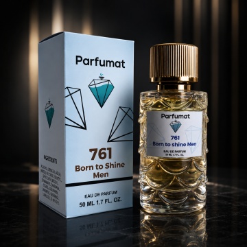 Set Apa de parfum Parfumat 761 Born to Shine Men, Barbat, 50 ml si Gentuta cosmetice - Img 6