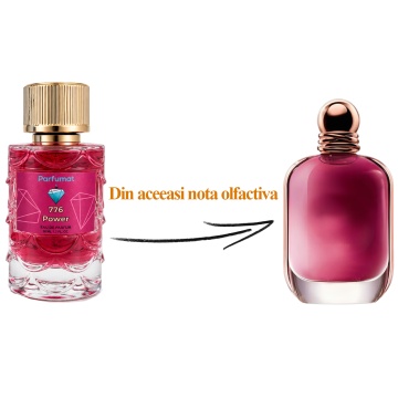 Set Apa de parfum Parfumat 776 Power, Dama, 50 ml si Gentuta cosmetice - Img 2
