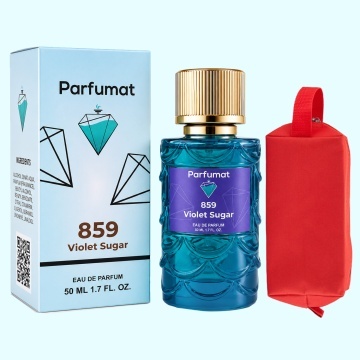 Set Apa de parfum Parfumat 859 Violet Sugar, Unisex, 50 ml si Gentuta cosmetice