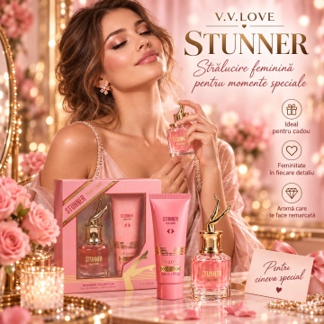 Set Cadou Femei V.V.Love Stunner Pour Femme, Eau de Parfum 30 ml + Body Lotion 50 ml - Img 4