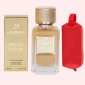 Set Extract de Parfum Lorinna Paris Parfum African Leather, 50 ml, Unisex Damă Bărbat si Gentuță Parfumuri