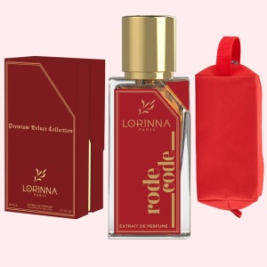 Set Extract de Parfum Lorinna Paris Parfum, De Luxe Collection, Rode Code, 50 ml, Unisex Damă Bărbat si Gentuță Parfumuri