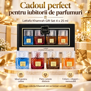 Set Lattafa Khamrah 4 x 25 ml Gift Pack, Waha, Dukhan, Qahwa, Khamrah - Img 6