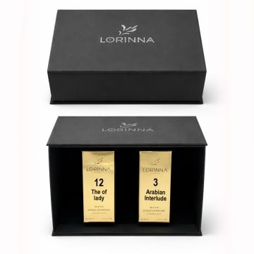 Set parfum Lorinna Paris Arabian Interlude & The of lady, 2 x 50 ml, Cutie cadouri parfum premium