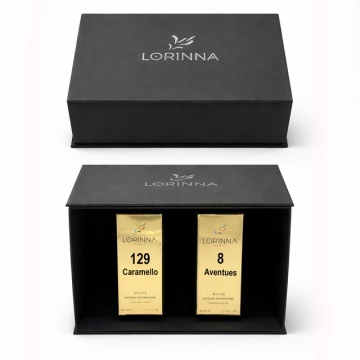 Set parfum Lorinna Paris Aventues & Caramello, 2 x 50 ml, Cutie cadouri parfum premium
