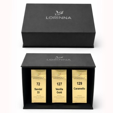 Set parfum Lorinna Paris Sandal 33 & Vanilla Gold & Caramello, 3 x 50 ml, Cutie cadouri parfum premium