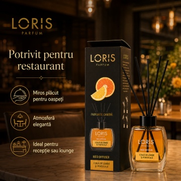 Set parfum odorizat de camera cu betisoare parfumate, miros placut persistent, LORIS PARFUM, esenta Coaja de lamaie si portocala, 120 ml - Img 6