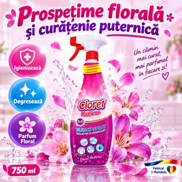 Solutie curatare baie Cloret Hygiene Bleach Spray – 750 ml - Img 4