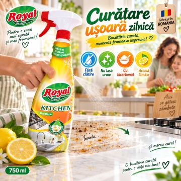 Solutie curatat Bucataria Royal Hygiene cu Bicarbonat – 750 ml - Img 4