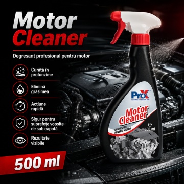 Degresant motor PRO X Motor Cleaner, soluție pentru curățarea motorului și pieselor mecanice, îndepărtează grăsimea, uleiul și murdăria dificilă, aplicare rapidă, 4x Stickere - Img 6