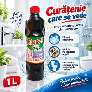 Detartrant Universal Cloret, Elimină Calcarul, Piatra și Rugina, pentru Baie și Suprafețe Compatibile, Curățare Intensivă, 1 L - Img 6