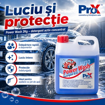 Detergent activ concentrat PRO X Power Wash, spumă activă pentru spălare auto cu presiune înaltă, curățare rapidă caroserie, luciu și protecție, 2 kg, 4x Stickere - Img 6