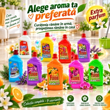 Detergent Pardoseli Cloret Buchet Oriental, Curățare Zilnică, Fără Clătire, pentru Mop și Lavetă, Parfum Oriental Intens, Fabricat în România, 1 L - Img 6