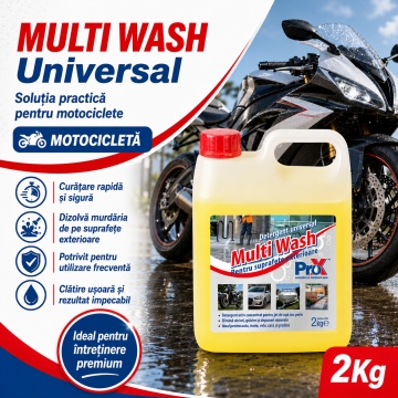 Detergent universal concentrat Multi Wash PRO X, pentru suprafețe exterioare, fațade, pavele, ciment, piatră, lemn, auto, moto, barcă, rulotă, 2 Kg, 4x Stickere - Img 6
