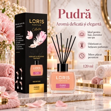Loris Parfum Pudră 120 ml – Odorizant de Cameră cu Bețișoare Parfumate - Img 5