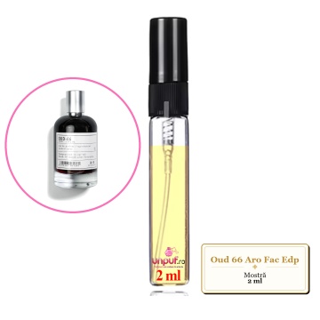 Mostra fiola din Oud 66 Aro Fac Edp, decant sticla cu pulverizator