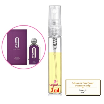 Mostra fiola din Parfumul Afnan 9 Pm Pour Femme Edp, decant sticla cu pulverizator - Img 3