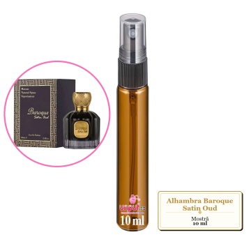 Mostra fiola din Parfumul Alhambra Baroque Satin Oud, decant sticla cu pulverizator