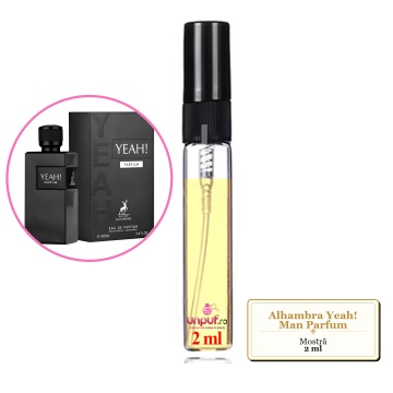 Mostra fiola din Parfumul Alhambra Yeah! Man Parfum, decant sticla cu pulverizator