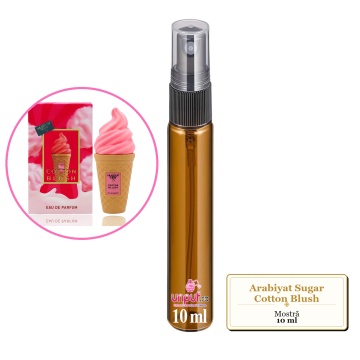 Mostra fiola din Parfumul Arabiyat Sugar Cotton Blush, decant sticla cu pulverizator