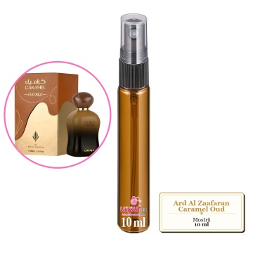Mostra fiola din Parfumul Ard Al Zaafaran Caramel Oud, decant sticla cu pulverizator